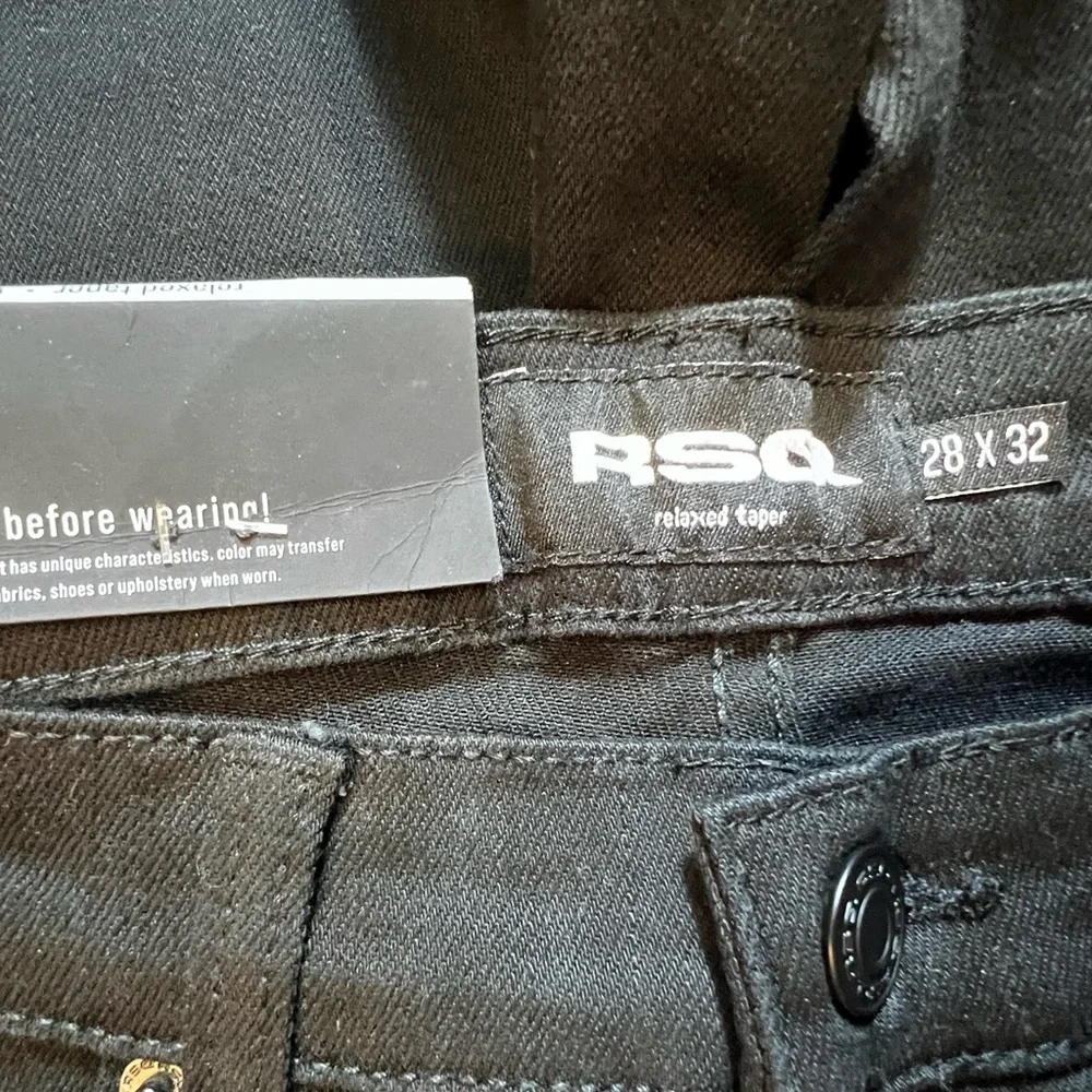 RSQ Relaxed Taper‎ Black Jeans Men’s size 28x32 Stretch Denim Streetwear Pants